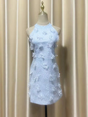 Lunivop Fashion Women Dress Sleeveless Halter Solid Color 3D Butterfly Female Summer Party Dresses New Tide