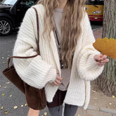 Lunivop Chunky Knit Open Front Hooded Cardigan for Women Comfy Longline Sweater Hoodie Coat Female Casual Chic Autumn Winter Outfit