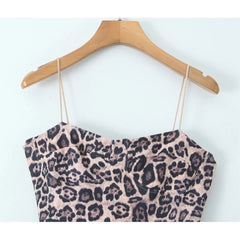 Lunivop Mini Dress Sexy Robe Summer Women Leopard Print Patchwork Sling dresses for women