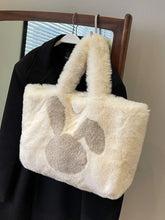 Lunivop Large Capacity Brown Shoulder Bags Women Harajuku Rabbit Pattern Plush Tote Bag Ladies Vintage Casual Handbags Aesthetic