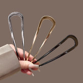Lunivop U-Shaped Hair Fork Fashion Hairpin Black Color Metal Hairpin Geometric Design Headwear Hair Sticks Women Girls