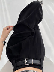 Lunivop Chic Belt Suit Wide Leg Pant Women Loose Elegant High Waist Casual Trousers Fashion Pockets Korean Sweet Straight Pants New