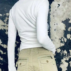 Lunivop Y2k Clothes Emo Aesthetic Women Letter Girls Gothic Crop Top Streetwear Grunge Baby Tee 90s Vintage Casual Long Sleeved T-shirt