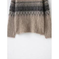 Lunivop Women's Soft Knitted Pullover Women Fashion Long Sleeve Vintage Jacquard Sweater New Casual Loose Knitwear Tops 
