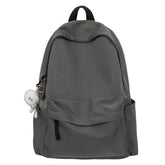 Lunivop Unisex Solid Black Backpacks Large Capacity Waterproof Leisure Or Travel Bags Simple Nylon Light School Bags For Boys Or Girls