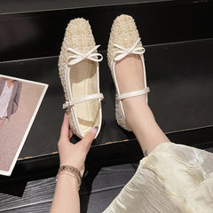 Lunivop Korean Style Fashion Flat Bottomed Mary Jane Shoes for Women New Shallow Soft Sole Bowknot Women's Shoes Zapatos De Mujer