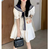 Lunivop Japanese Style Navy Collar Womens Dresses Summer Short JK Dresses Preppy Style Loose Elegant Party Dress Female Clothin