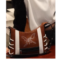 Lunivop Butterfly Y2K Messenger Bag Women Vintage Leather Large Capacity Shoulder Tote Bag Ladies Retro Casual Crossbody Bags