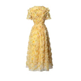 Lunivop Fashion Casual Printed Dress Women's Lotus Leaf Edge Short Sleeve Dresses 2025 Summer New Tide