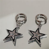 Lunivop Shiny Zircon Star Pentagram Pendant Earrings For Women Men Fashion Silver Color Charm Y2K Aesthetic Jewelry Grunge Accessories