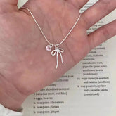 Lunivop Trendy Gothic Vintage Harajuku Bowknot Heart Pendant Snake Chain Necklace For Women Charm Y2K Accessories EMO 2000s Jewelry Gift