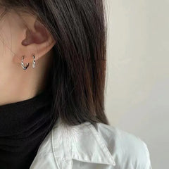 Lunivop Korea Simple Black Star Pentagram Crystal Earrings Hip Hop Y2K Wholesale Jewelry Trends Trending