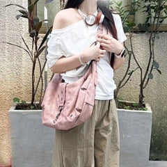 Lunivop Fairycore Pink Shoulder Bags Purse Women Hot Girls Leather Large Capacity Crossbody Bag Female Retro Y2k Handbag Chic