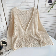 Lunivop Pointelle Knit Long Sleeve Open Front Cardigan Sweater for Women Cover-Up Spring Summer Teengirl Casual Outfit