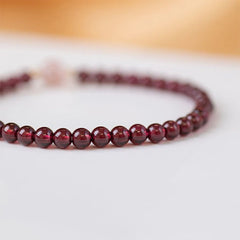 Lunivop Fashion Simple Natural Garnet Beaded Elastic Bracelet for Women Men Niche Design Cool Party Jewelry Friendship Gifts