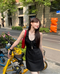 Lunivop Woman Dress Fashion Summer Hollow Out Sexy Sweet Sleeveless Bandage Solid Slim Elegant Party Mini Dresses Female Casual