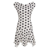 Lunivop French Luxury Sweet Dress Women Slim Polka Dot Cowl Neck Backless Tie Sleeveless Irregular Mini Dress Korean Y2K Fashion Clothes