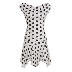Lunivop French Luxury Sweet Dress Women Slim Polka Dot Cowl Neck Backless Tie Sleeveless Irregular Mini Dress Korean Y2K Fashion Clothes