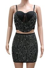 Lunivop Sexy backless black rhinestone mini summer dress women bodycon night club birthday party dress sets evening dresses vestido