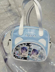 Lunivop Transparent Blue Itabag Women Hot Girl Panda Print Pocket Cute Shoulder Bags Student Harajuku Sweet Handbag Aesthetic