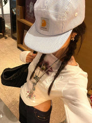 Lunivop Y2k Printed Off Shoulder T-shirt Sweet Transparent White Long Sleeve T-Shirts Korean Fashion Casual Loose Tops Slim Up