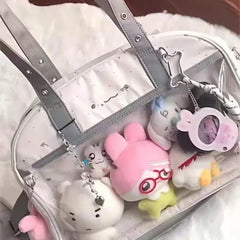 Lunivop Harajuku White Ita Bag Women Japanese Style Transparent Tote Bag Large Capacity Jk Handbag Female Sweet Cute Shoulder Bags
