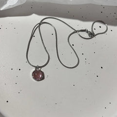 Lunivop Y2K Fashion Peach Heart Water Drop Pendant Necklace Women Black Crystal Egirl Sweet Cool Clavicle Chain Aesthetic Jewelry