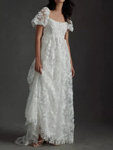 Lunivop Elegant Sexy A-Line Backless New Floor-Length Appliques Lace Formal Bride Dresses for Women Wedding Party Dress