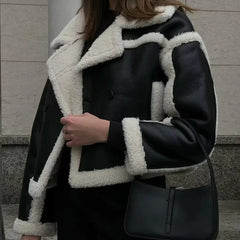 Lunivop Women's Wear Autumn/Winter New Product Blended Long Sleeve Collar Warm Coat Cotton Jacket