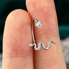 Lunivop 1PC 316L Surgical Steel Snake Horseshoe Barbell Labret Ring Lip Rings Ear Cartligae Tragus Helix Earrings Daith Piercing Jewelry
