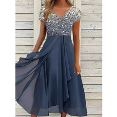 Lunivop Summer New Women's Dress Urban Casual Fashion Chiffon Splicing