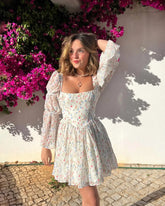 Lunivop Summer Casual Holiday Dress 2024 New Arrivals Square Neck Lantern Sleeve Birthday Party Dresses Mini Women's Clothing