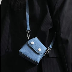 Lunivop Vintage Denim Mini Bag Purse Women Retro Sweet Cool Casual Crossbody Bags Female New High Street Blue Messenger Bag Y2k