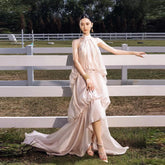 Lunivop Puffy Solid Ruffles Long Dress Summer Women Casual Elegant Sleeveless Elegant Harajuku Maxi Dress Beach Party Evening Vestido