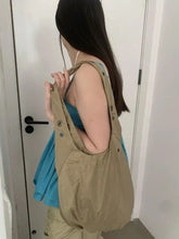 Lunivop Korean Ins Solid Color Nylon Canvas Bags Fashion Versatile Large Capacity Shoulder Bag