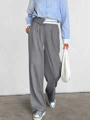 Lunivop Spring Autumn Casual Women Suit Pants Korean Fashion Straight Trousers Simple Commuting High Waist Wide Pants Woman Clothes