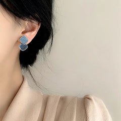 Lunivop New Fashion Simple Square Earrings for Women Vintage Silver Needle Studs Sweet Elegant Party Jewelry Gifts