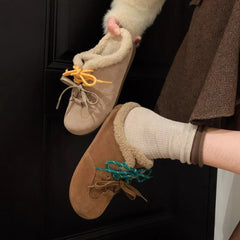 Lunivop Suede Women Flats Mules Fur Slippers Home Cotton Shoes Winter Fashion Short Plush Warm Women Casual Shoes Zapatos De Mujer