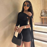 Lunivop Knotted Sleeveless Asymmetrical Mini Elegant Evening Short Dress Casual Clothing Fashion Y2K Streetwear New Outfit