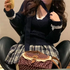 Lunivop Cute Dot Lace Underarm Bag Women New Vintage Canvas Handbag Harajuku Aesthetic Japanese Style Sweet Brown Shoulder Bags Ladies