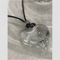 Lunivop Korean Fashion Transparent Glass Big Heart Love Pendant Rope Chain Necklace For Women Trendy Aesthetic Charm Jewelry Accessories