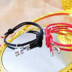 Lunivop 2Pcs Fashion Star Moon Magnetic Pendant Couple Bracelets for Women Handmade Rope Chain Bracelet Friendship Minimalist Jewelry