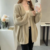 Lunivop Open Front Cardigan for Women Cozy Knitted Long Sleeve Plain Sweater Jacket Autumn Winter Casual Chic Outfit