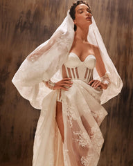 Lunivop Sweetheart White Evening Dress Applique Floral Woman Clothes Asymmetrical Wedding Dresses Lace Bride Gowns Ever Pretty Dresses