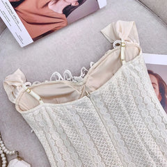 Lunivop Fashion Embroidered Flares Dress Women's Sleeveless Waist Retraction Slim Dresses 2025 Summer New Tide