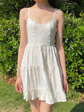 Lunivop Little Yellow Ducks Lace-up Dress Women Summer Bow Lace Trim Sleeveless Slim A-line Vestidos Cute Sweet Cotton Camis Dresses New