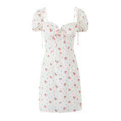 Lunivop Sexy Off Shoulder Floral Print Sweet Dress Women Short Sleeve A-line Mini Summer Dresses Holiday Robe