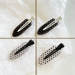 Lunivop Black White Polka Dot Acrylic Hair Clips Minimalist Secure Hold Suitable for Daily Wear Party Outfits Hair Styling Accessories