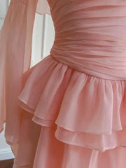 Lunivop Solid Ruffled Design Women's Dresses Slash Collar High Waist Long Sleeve Elegant Dress Female Autumn 2025 New