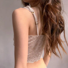 Lunivop Sexy Mesh Perspective Crop Tops Summer Y2K Lace Low cut Slim Strap Top High Street Fashion Nightclub Top Women's Wear